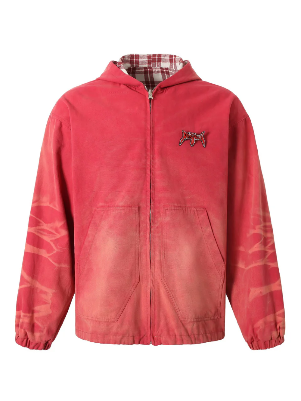 Versatile American Red Reversible Work Jacket for All-Day Comfort