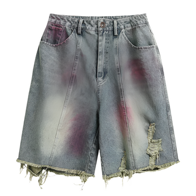 Red Splashed Jorts