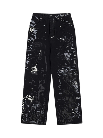 Grafitti Contrast Print Jeans