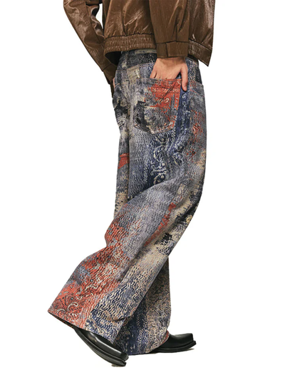 Paisley Punk Distressed Jeans