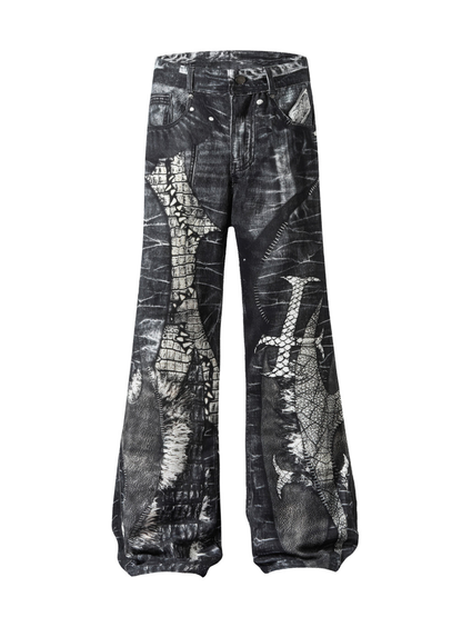 High Street Graphic Printed Jeans