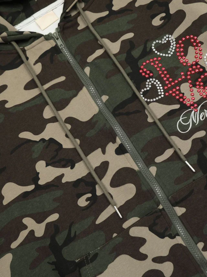 Chic Love Mercier Camo Zip-Up Jacket