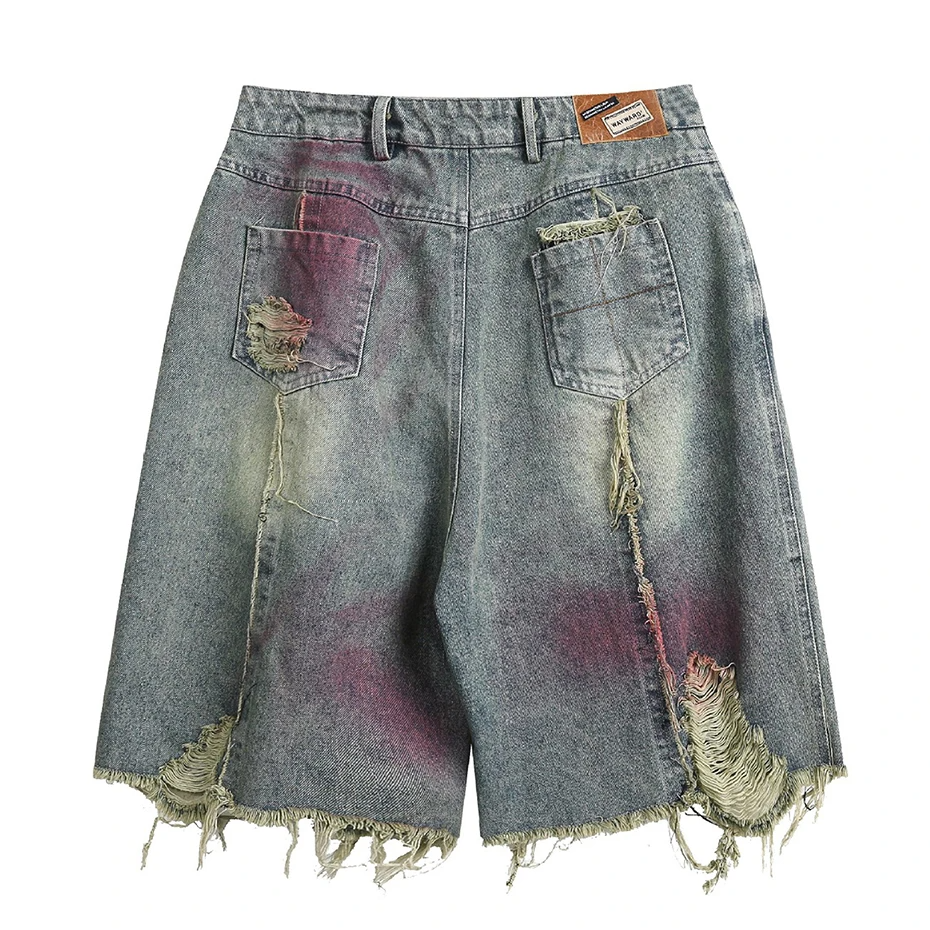 Red Splashed Jorts