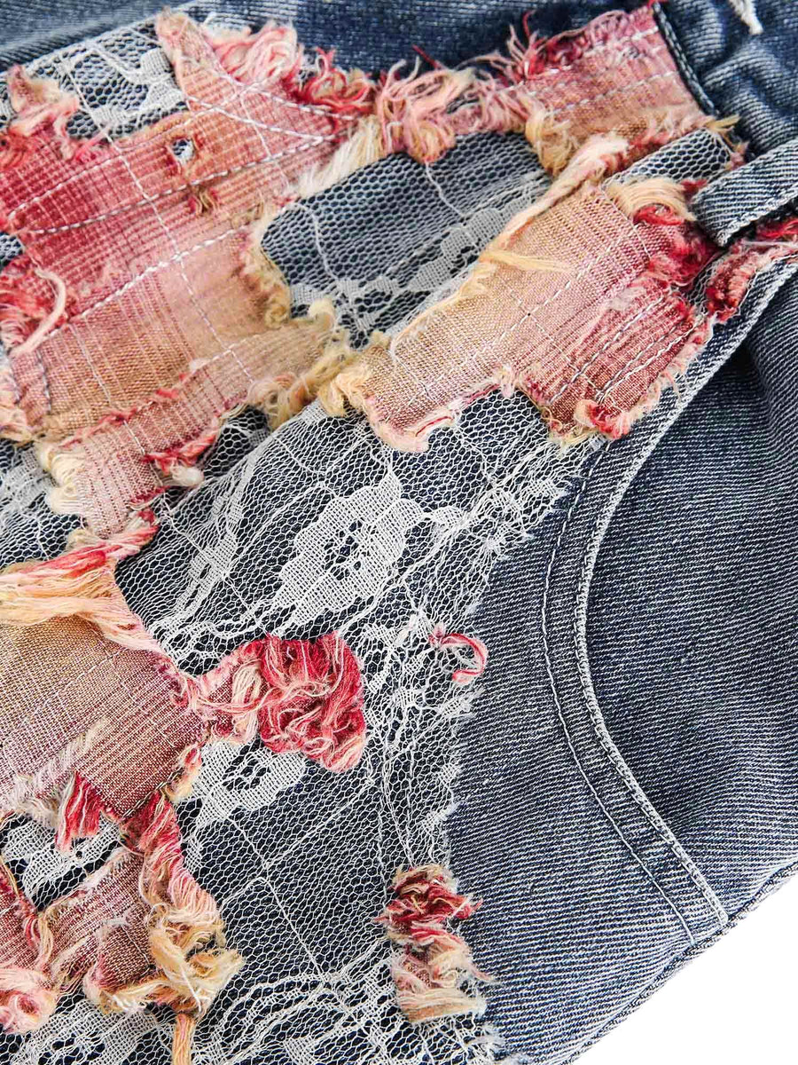 Heavy Craftsmanship Damaged Floral Hip-Hop Shorts