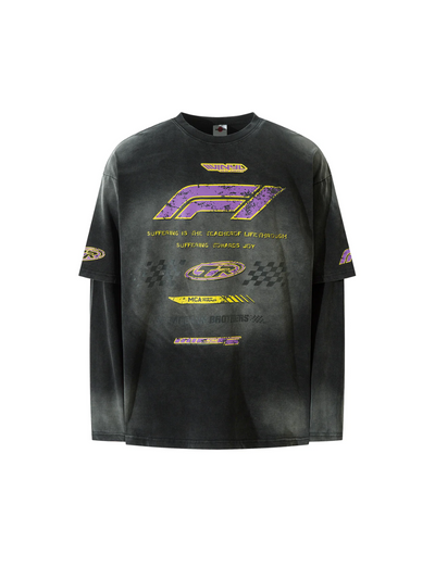 Mccann Brothers Distressed Fake Two Sweatshirt