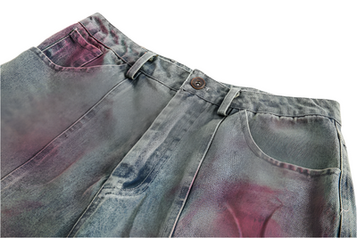 Red Splashed Jorts