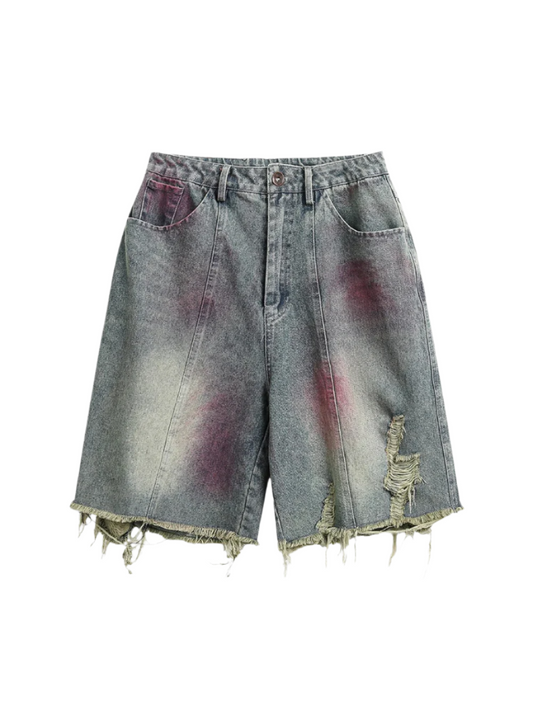 Red Splashed Jorts