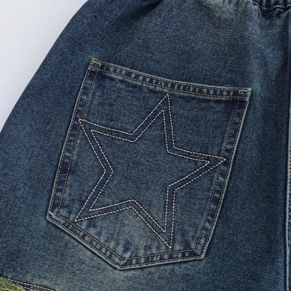 Star Splicing Denim