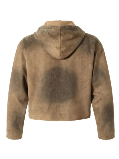 Stylish Suede Hooded Jacket