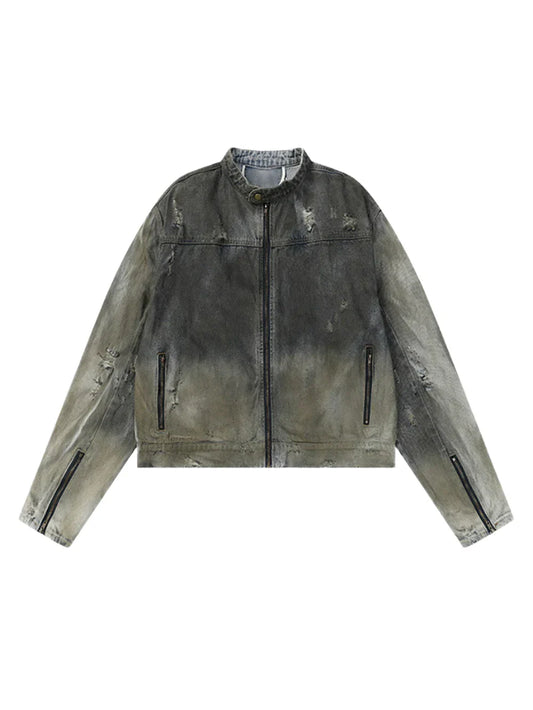 Ultimate Durable Biker Washed Denim Jacket for Adventurous Souls