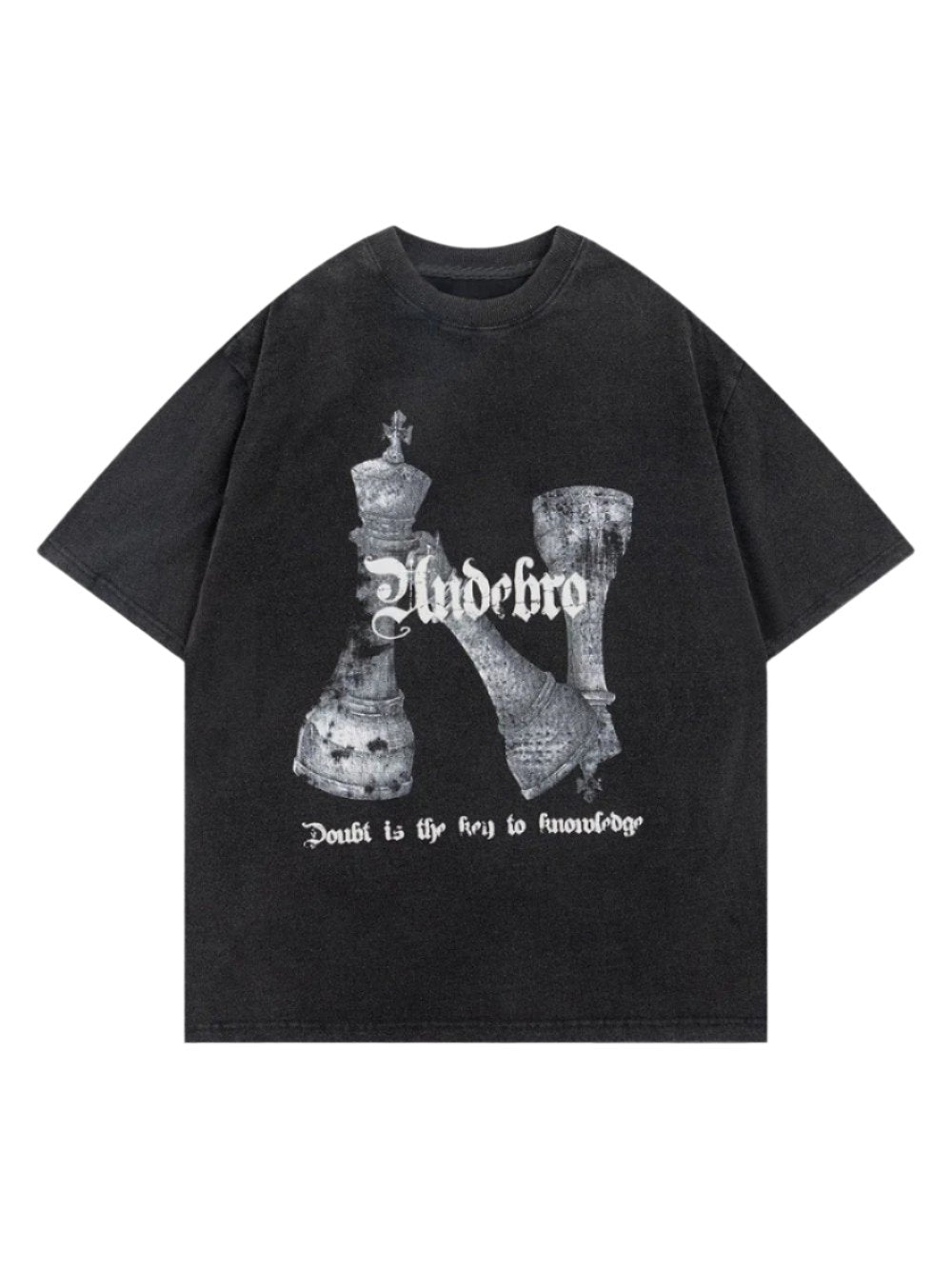 Chess Print Washed T-Shirt