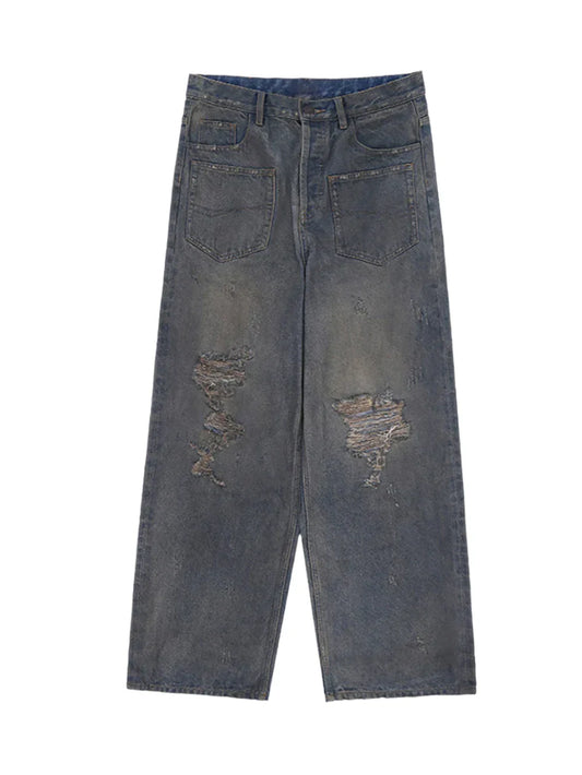 Reverse Pocket Mud Dyed Jeans