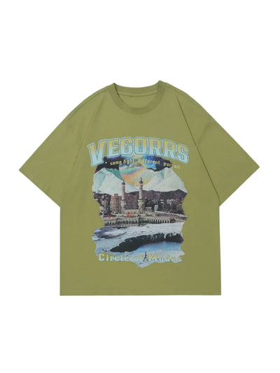 Snowy Mountain Print T-Shirt