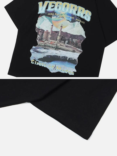Snowy Mountain Print T-Shirt