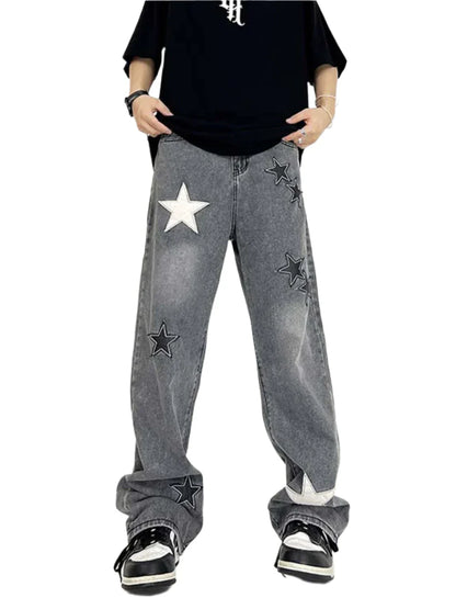 Star Patch Emboirdery Jeans