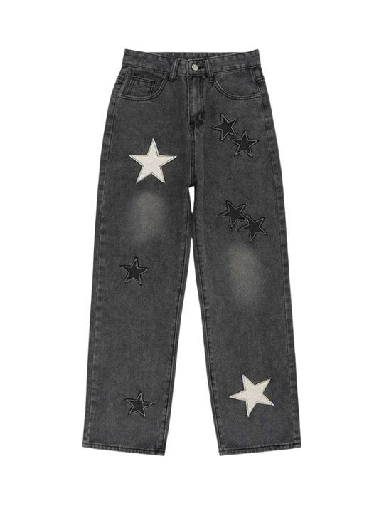 Star Patch Emboirdery Jeans