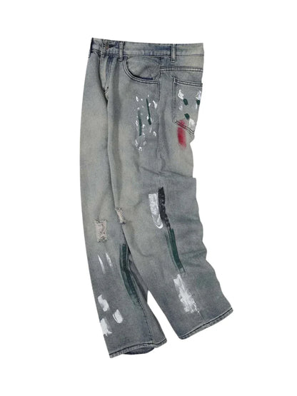 Paint Splash Distressed Jeans