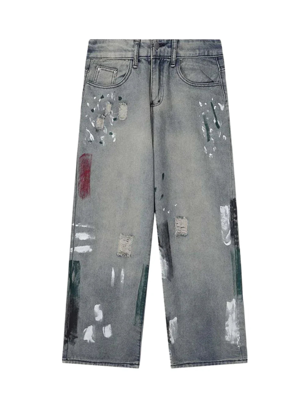 Paint Splash Distressed Jeans