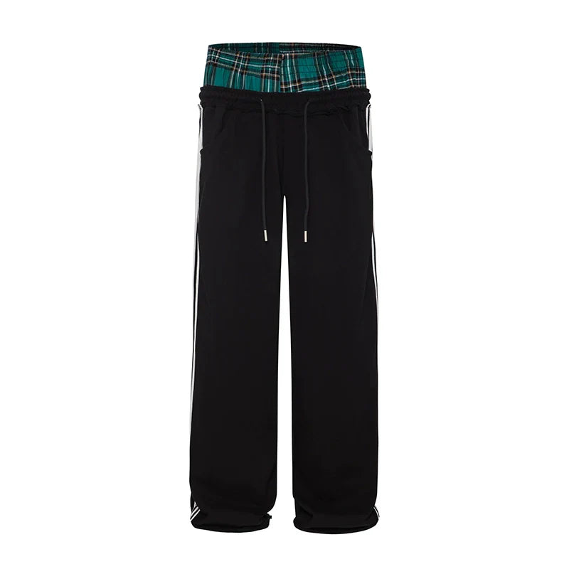 Double Waist Plaid Sweatpants