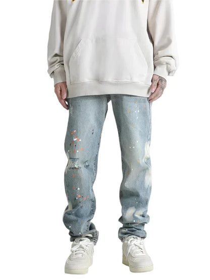 Jeans With Paint Design