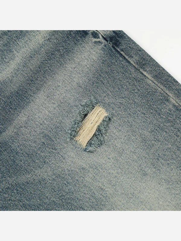 Jeans With Ripped Design Flared