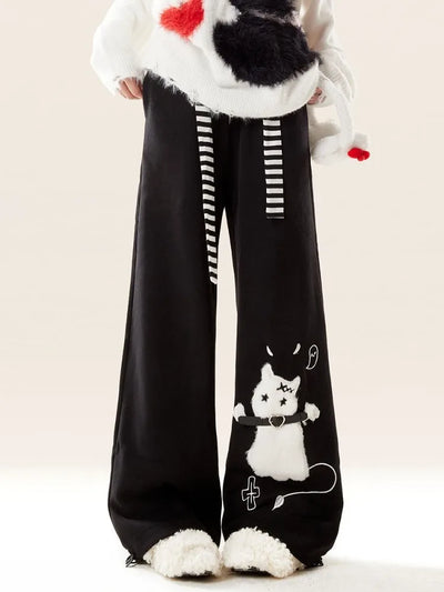Edgy Kawaii Cat Streetwear Pants