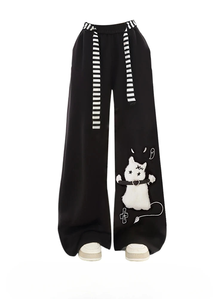 Edgy Kawaii Cat Streetwear Pants