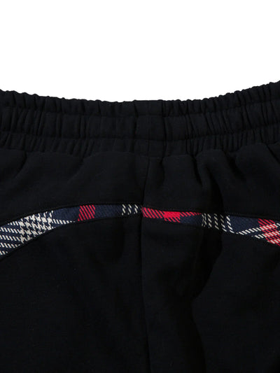 Slash Plaid Stitching Straight Pants