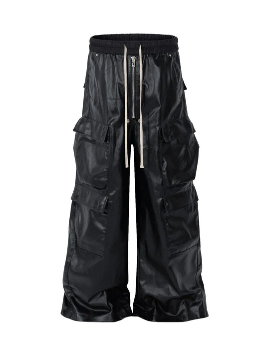 American Street Workwear Imitation Leather Pants