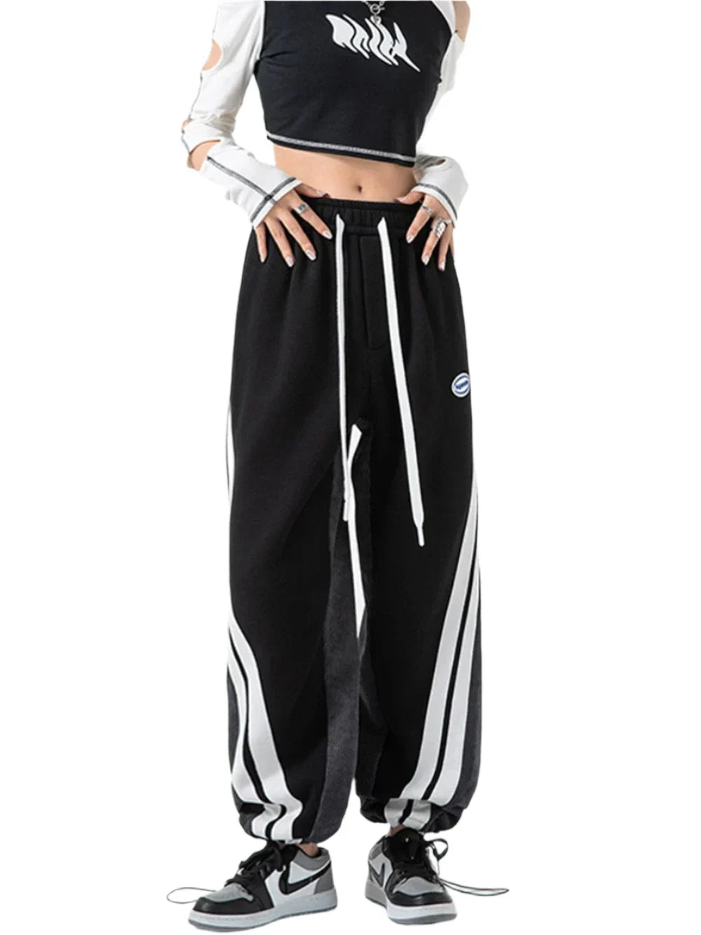 Contrast Corduroy Sweatpants